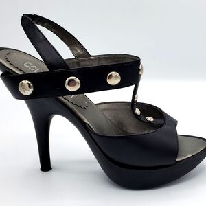 Colin Stuart Black Heels with Gold Accents